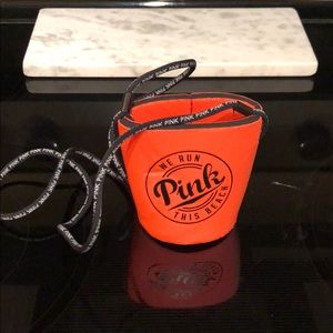 PINK coozie with neck string